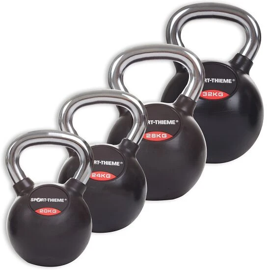 Sport-Thieme Kettlebell-Set "Gummiert Mit Glattem Chrom-Griff" 5 Sport-Thieme Kettlebell-Set "Gummiert Mit Glattem Chrom-Griff" – Bild 3
