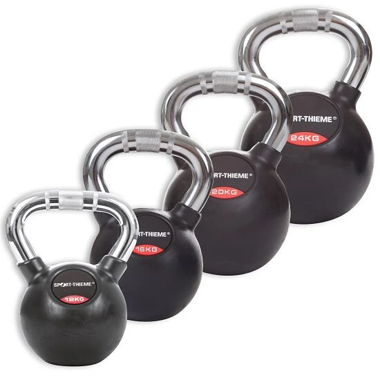 Sport-Thieme Kettlebell-Set "Gummiert Mit Chrom-Griff" 4 Sport-Thieme Kettlebell-Set "Gummiert Mit Chrom-Griff" – Bild 2